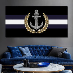 Nautical Anchor Laurel Crest - NicheCanvas