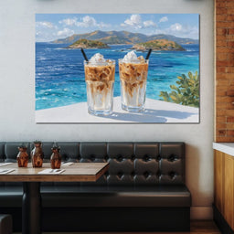 Mediterranean Iced Coffee Break - NicheCanvas