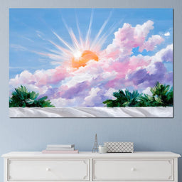 Magnificent Sun Over Clouds - NicheCanvas