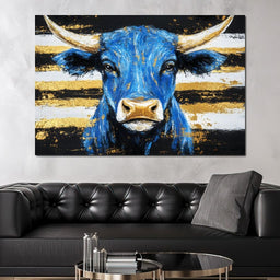 Bull Cobalt Resilience - Alicia Smith - NicheCanvas