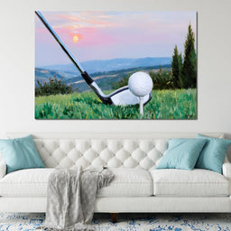 Sunset Swing Over Fields - NicheCanvas