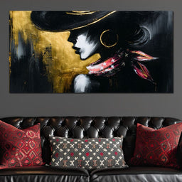 Golden Silhouette Starlit Elegance - NicheCanvas