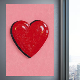 Glossy Red Heart Pop  - NicheCanvas