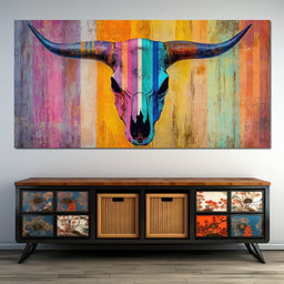 Radiant Longhorn Vibrance - NicheCanvas