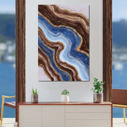 Golden River Geode Swirl - NicheCanvas