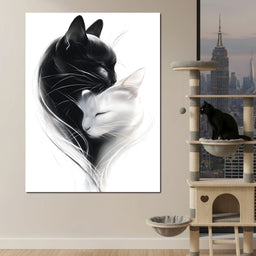 Cats Embrace - NicheCanvas