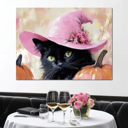 Bewitched Black Cat Pumpkin - NicheCanvas