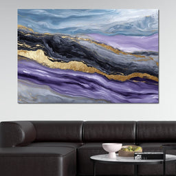 Lavender Gold Marble Drift - NicheCanvas