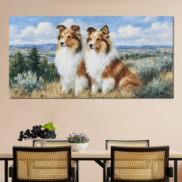 Pastoral Collie Duo Countryside - NicheCanvas