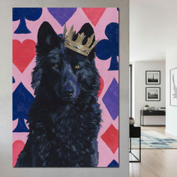 Regal Midnight Wolf Card Royalty - NicheCanvas
