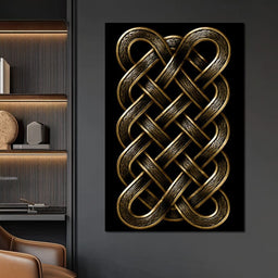 Ancient Norse Gold Metal Interlace - NicheCanvas