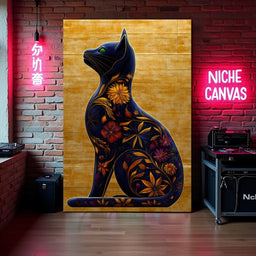 Floral Feline Harmony - NicheCanvas