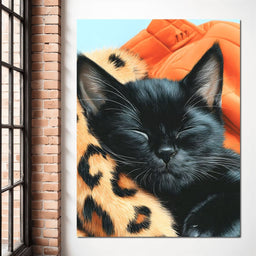 Dreamy Feline Slumber Bliss - NicheCanvas