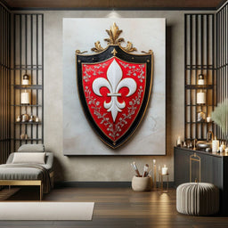 Majestic Fleur De Lys Heraldic Emblem - NicheCanvas