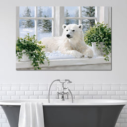 Polar Bear Winter Window Nook - NicheCanvas