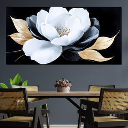 White Petals Night Blossom - NicheCanvas