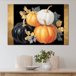 Golden Pumpkin Harvest Harmony - NicheCanvas