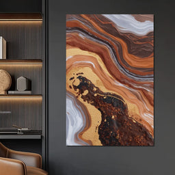 Gilded Canyon River Flow - NicheCanvas