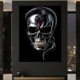Serpent Crowned Skull Night - NicheCanvas