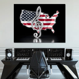 Patriotic Melody Stars Stripes - NicheCanvas