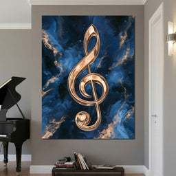 Gilded Melody Floating Through Dark Waters - NicheCanvas