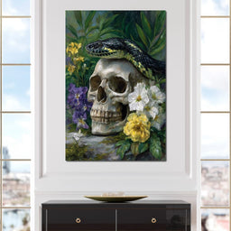 Serpent Crowned Skull Garden - NicheCanvas