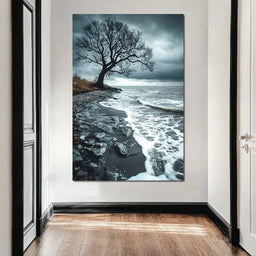 Windswept Shore Solitude - NicheCanvas