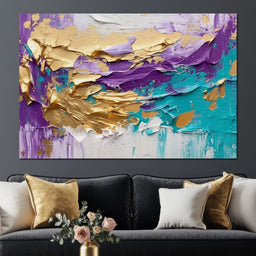 Opulent Oceanic Gold Fusion - NicheCanvas