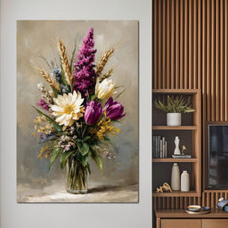 Spring Bouquet on Beige Background - NicheCanvas