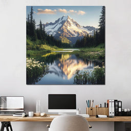 Mountaintop Reflections - NicheCanvas