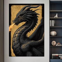 Golden Firebreath Dragon King - NicheCanvas