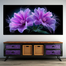 Fluffy Alien Flowers - Tooples Art - NicheCanvas