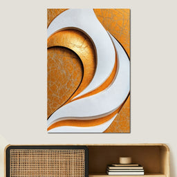 Gold Leaf Wave Relief - TooplesArt - NicheCanvas