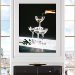 Champagne Cascade Celebration - NicheCanvas