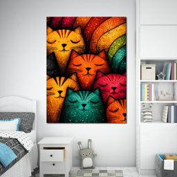 Dreamy Feline Kaleidoscope - NicheCanvas