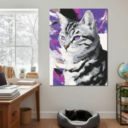 Violet Eyed Feline Muse - NicheCanvas
