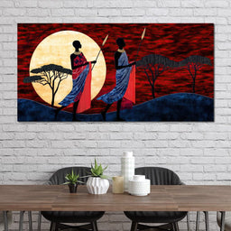Moonlit Maasai Journey - TooplesArt - NicheCanvas