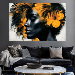 Golden Flora Crowned Spirit - NicheCanvas