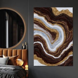 Gilded Marble River Flow - NicheCanvas