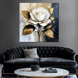 Golden Petals Against Contrast - NicheCanvas