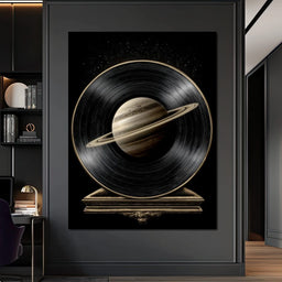 Saturn Vinyl Orbit Night Sky - NicheCanvas