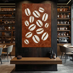 Coffee Beans Brown Background - NicheCanvas