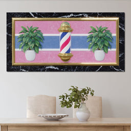 Retro Barber Pole Vaporwave Charm - NicheCanvas