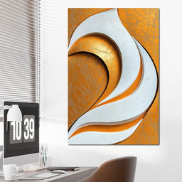 White and Gold Harmony - TooplesArt - NicheCanvas