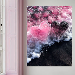 Rose Quartz Hearts Tide - NicheCanvas