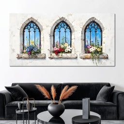 Floral Elegance Through Arches - NicheCanvas