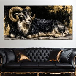 Watchful Ram of the Gilded Void - NicheCanvas