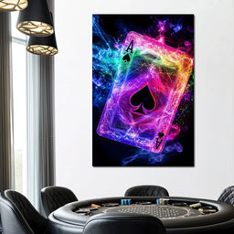 Ace of Spades Neon Burst - NicheCanvas