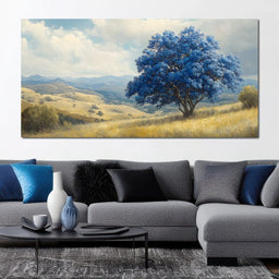 Majestic Cerulean Tree Vista - NicheCanvas
