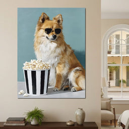 Cool Pomeranian Popcorn Night - NicheCanvas